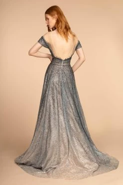 GLS By Gloria - GL2558 Two Tone Embellished Lace A-line Gown 7 GLS By Gloria - GL2558 Two Tone Embellished Lace A-line Gown -Boutique Wedding Dress Store gls by gloria gl2558 two tone embellished lace a line gown special occasion dress 7587810967635