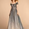 GLS By Gloria - GL2558 Two Tone Embellished Lace A-line Gown -Boutique Wedding Dress Store gls by gloria gl2558 two tone embellished lace a line gown special occasion dress xs grey blue 7587810934867