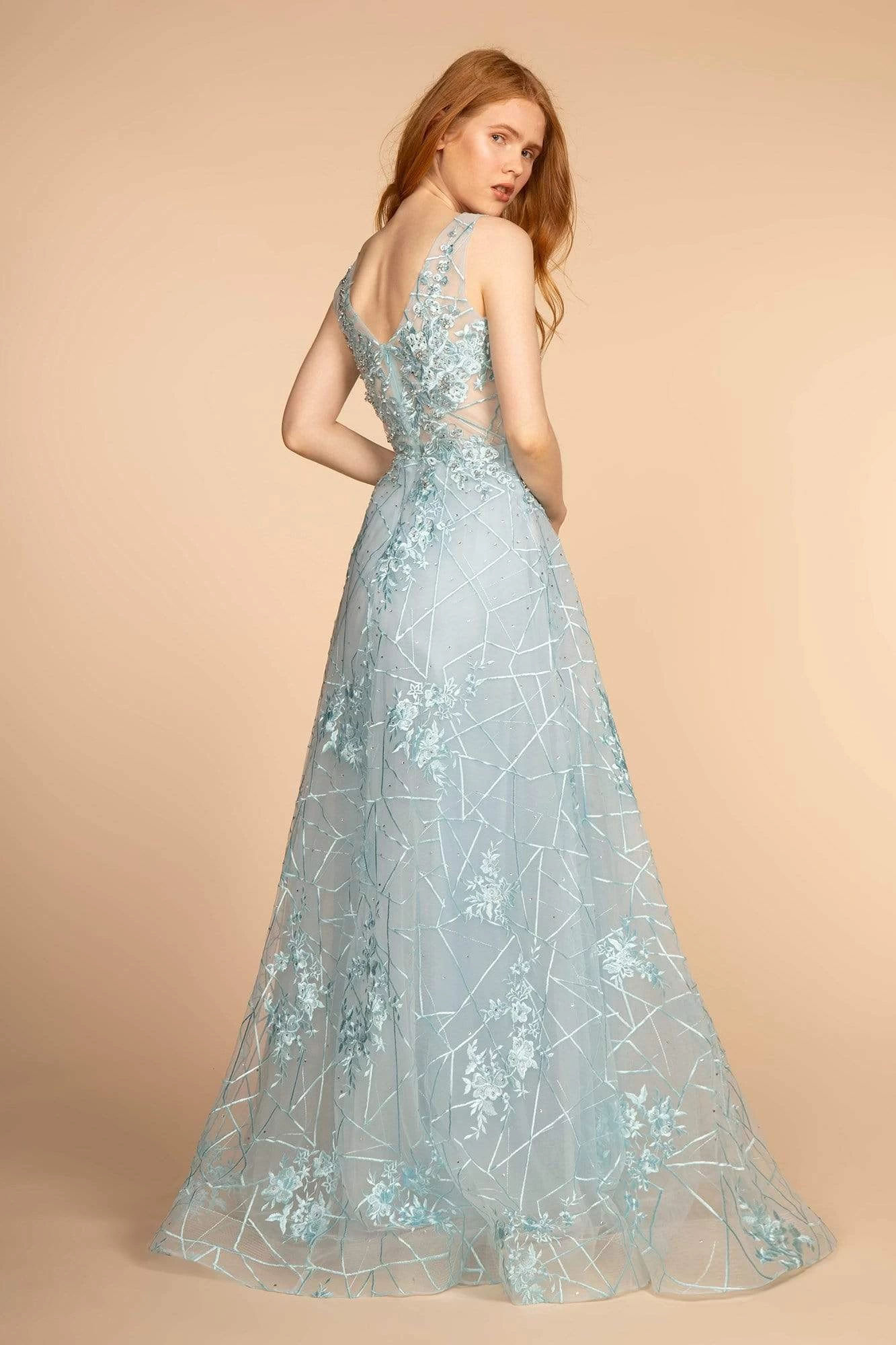 GLS By Gloria - GL2564 Floral Embroidered Illusion A-Line Gown 4 GLS By Gloria - GL2564 Floral Embroidered Illusion A-Line Gown - Image 2