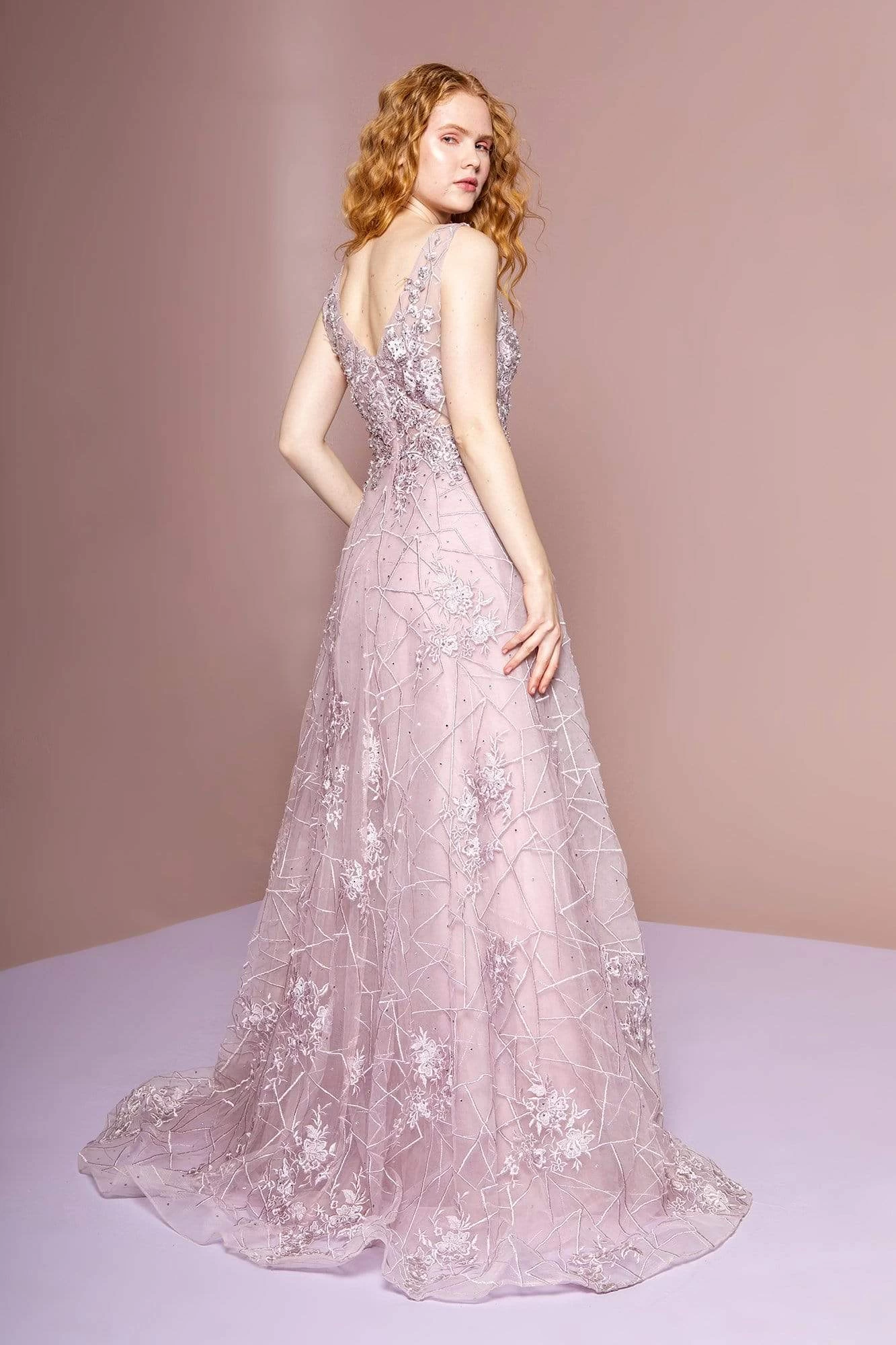 GLS By Gloria - GL2564 Floral Embroidered Illusion A-Line Gown 8 GLS By Gloria - GL2564 Floral Embroidered Illusion A-Line Gown - Image 6