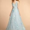 GLS By Gloria - GL2564 Floral Embroidered Illusion A-Line Gown -Boutique Wedding Dress Store gls by gloria gl2564 floral embroidered illusion a line gown special occasion dress xs baby blue 27995649540179