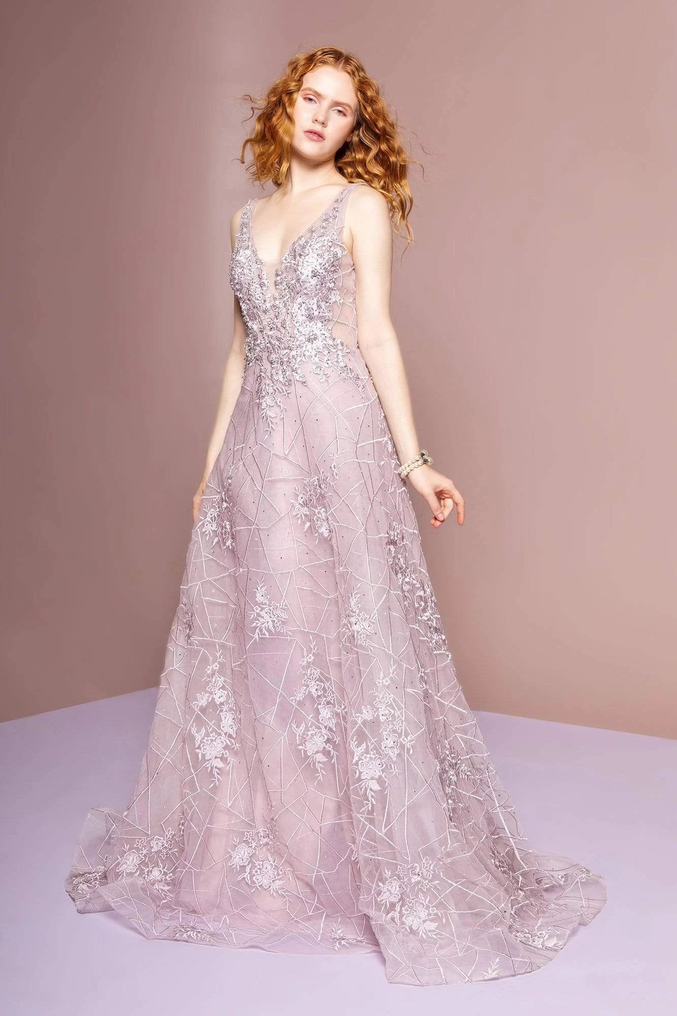 GLS By Gloria - GL2564 Floral Embroidered Illusion A-Line Gown 7 GLS By Gloria - GL2564 Floral Embroidered Illusion A-Line Gown - Image 5