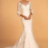 GLS By Gloria - GL2592 Lace Quarter Length Sleeve Mermaid Dress -Boutique Wedding Dress Store gls by gloria gl2592 lace quarter length sleeve mermaid dress wedding dresses xs ivory cream 28827957362771