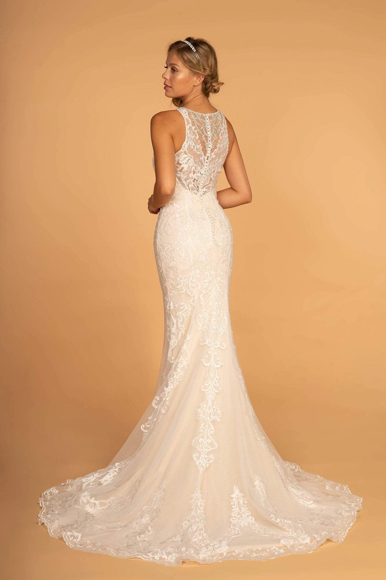 GLS By Gloria - GL2597 Embellished Lace Halter Trumpet Gown 4 GLS By Gloria - GL2597 Embellished Lace Halter Trumpet Gown - Image 2
