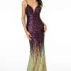 GLS By Gloria - GL2899 Deep V-Neck Allover Sequin Mermaid Gown -Boutique Wedding Dress Store gls by gloria gl2899 deep v neck allover sequin mermaid gown pageant dresses xs eggplant 14035573211219