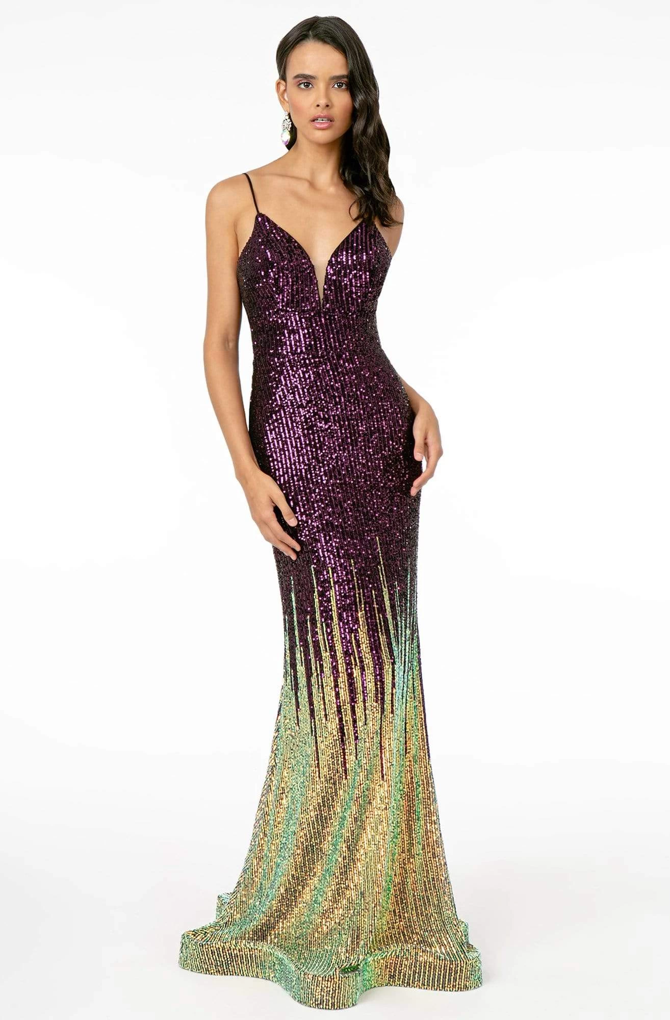 GLS By Gloria - GL2899 Deep V-Neck Allover Sequin Mermaid Gown 3 GLS By Gloria - GL2899 Deep V-Neck Allover Sequin Mermaid Gown