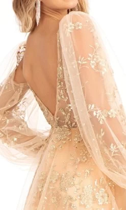 GLS By Gloria GL3001 - Long Puffed Sleeves Deep V-neck Evening Gown -Boutique Wedding Dress Store gls by gloria gl3001 long puffed sleeves deep v neck evening gown prom dresses 30119702102099