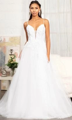 GLS By Gloria GL3013 - Sleeveless Plunging V-neck Wedding Gown
