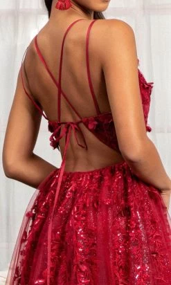 GLS By Gloria GL3033 - Appliqued V-Neck Prom Gown -Boutique Wedding Dress Store gls by gloria gl3033 appliqued v neck prom gown special occasion dress 30111042207827