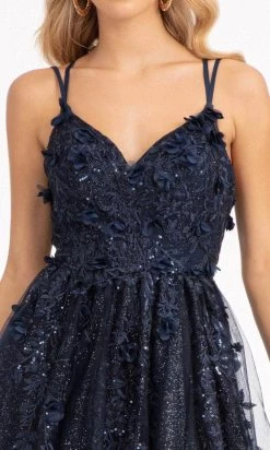 GLS By Gloria GL3033 - Appliqued V-Neck Prom Gown -Boutique Wedding Dress Store gls by gloria gl3033 appliqued v neck prom gown special occasion dress 30111042273363