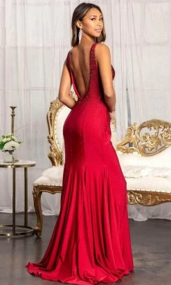 GLS By Gloria GL3037 - Plunging V-Neck Wide Open V-Back Mermaid Dress -Boutique Wedding Dress Store gls by gloria gl3037 plunging v neck wide open v back mermaid dress special occasion dress 30111185240147