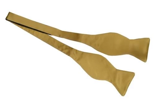 Gold Silk Self Tie Bow Ties 3 Gold Silk Self Tie Bow Ties