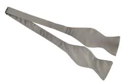 Gray Silk Self Tie Bow Ties
