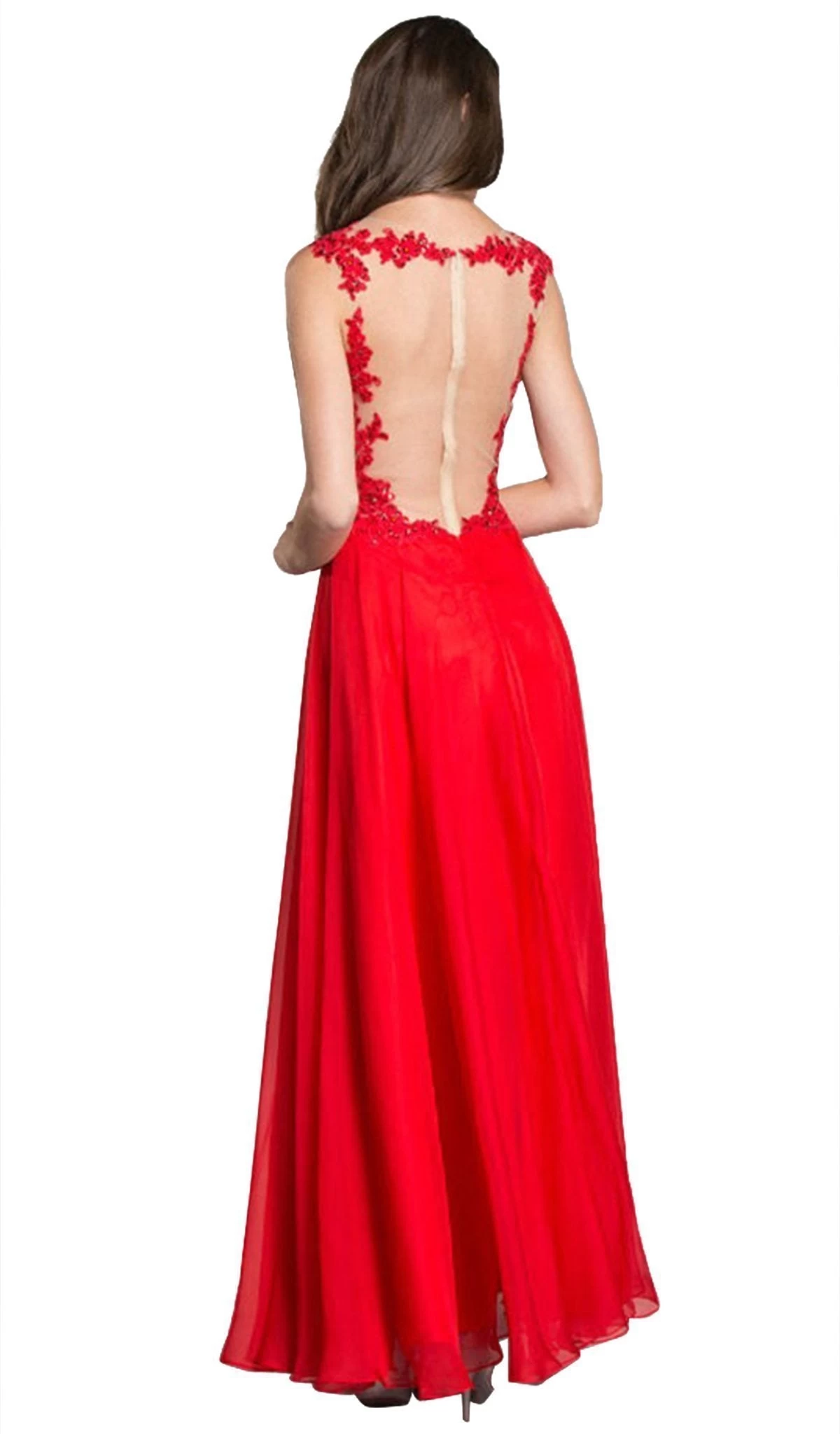 Aspeed Design - Illusion Back Long A-Line Prom Dress 4 Aspeed Design - Illusion Back Long A-Line Prom Dress - Image 2
