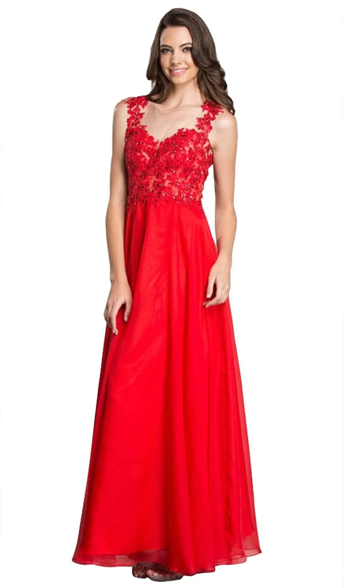 Aspeed Design - Illusion Back Long A-Line Prom Dress 3 Aspeed Design - Illusion Back Long A-Line Prom Dress