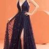 J'Adore Dresses J22020 - Plunging V-Neck Floral Prom Gown 2 J'Adore Dresses J22020 - Plunging V-Neck Floral Prom Gown -Boutique Wedding Dress Store j adore dresses j22020 plunging v neck floral prom gown special occasion dress 2 navy 32228628889683