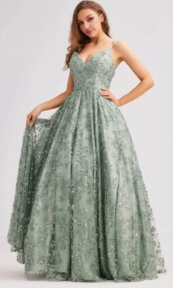 J'Adore Dresses J23035 - Embellished Tulle Ballgown 14 J'Adore Dresses J23035 - Embellished Tulle Ballgown -Boutique Wedding Dress Store j adore dresses j23035 embellished tulle ballgown special occasion dress 2 sage 32346686816339
