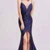J'Adore Dresses - J15030 Plunging Neck Mid Slit Dress -Boutique Wedding Dress Store j adore j15030 plunging neck mid slit dress evening dresses 2 navy 15645002170451