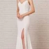 J'Adore Dresses - J18033 Spaghetti Strap Glitter High Slit Gown -Boutique Wedding Dress Store j adore j18033 spaghetti strap glitter high slit gown evening dresses 2 ivory 15650597371987