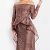 Jovani 04452 - Off Shoulder Embroidered Peplum Dress -Boutique Wedding Dress Store jovani 04452 off shoulder embroidered peplum dress cocktail dresses 00 coffee 31532113002579