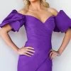 Jovani 09476 - Draped Off Shoulder Cocktail Dress -Boutique Wedding Dress Store jovani 09476 draped off shoulder cocktail dress special occasion dress 00 purple 30552643240019