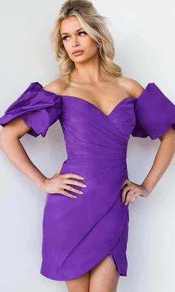 Jovani 09476 - Draped Off Shoulder Cocktail Dress
