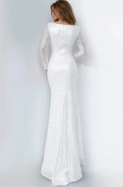 Jovani - 2927 Long Sleeve Bateau Glitter Sheath Dress -Boutique Wedding Dress Store jovani 2927 long sleeve bateau glitter sheath dress evening dresses 28248311627859