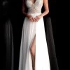 Jovani - 66925 Beaded Plunging V-neck Chiffon A-line Dress 2 Jovani - 66925 Beaded Plunging V-neck Chiffon A-line Dress -Boutique Wedding Dress Store jovani 66925 beaded plunging v neck chiffon a line dress prom dresses 00 off white 7686765019219