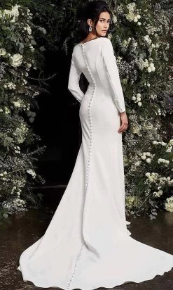 Jovani Bridal - JB06911 Plunging V Neck Long Sleeves Bridal Dress -Boutique Wedding Dress Store jovani bridal jb06911 plunging v neck long sleeves bridal dress bridal dresses 28325921816659