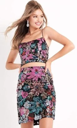 JVN By Jovani - JVN04550 Two Piece Sequin Cocktail Dress