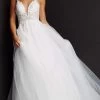 JVN By Jovani - JVN07595 Embroidered Tulle A-Line Gown -Boutique Wedding Dress Store jovani jvn07595 embroidered tulle a line gown prom dresses 00 off white 28943115485267
