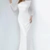 Jovani - Long Sleeve Glitter Evening Dress 2927SC - 1 Pc White In Size 0 Available 2 Jovani - Long Sleeve Glitter Evening Dress 2927SC - 1 Pc White In Size 0 Available -Boutique Wedding Dress Store jovani long sleeve glitter evening dress 2927sc 1 pc white in size 0 available ccsale 0 white 32024286134355