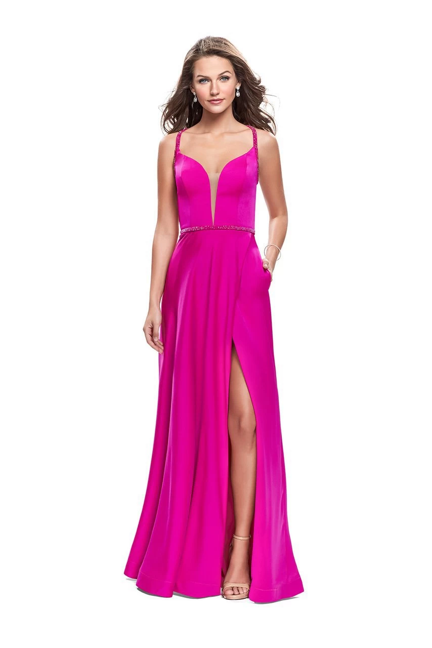 La Femme - 26329 Deep Sweetheart Neck Satin A-line Gown 3 La Femme - 26329 Deep Sweetheart Neck Satin A-line Gown