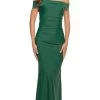 La Femme - 30422SC Gathered Off-shoulder Long Dress - 1 Pc Emerald In Size 10 Available -Boutique Wedding Dress Store la femme 30422sc gathered off shoulder long dress 1 pc emerald in size 10 available ccsale 10 emerald 30672979755091
