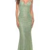 La Femme 31527 - Lace V Cowl Neck Gown -Boutique Wedding Dress Store la femme 31527 lace v cowl neck gown special occasion dress 00 sage 31798745858131