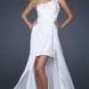 La Femme Gigi - 17218 Ethereal Floral Appliqued Asymmetrical Gown -Boutique Wedding Dress Store la femme gigi 17218 ethereal floral appliqued asymmetrical gown prom dresses 00 white 5515409293369