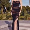 Ladivine BD7042 - Spaghetti Strap Ruched Evening Gown 1 Ladivine BD7042 - Spaghetti Strap Ruched Evening Gown -Boutique Wedding Dress Store ladivine bd7042 spaghetti strap ruched evening gown prom dresses xs black nude 31834521305171