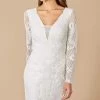 Lara Dresses - 51052 Plunging V-Neck Sheath Dress -Boutique Wedding Dress Store lara dresses 51052 plunging v neck sheath dress bridal dresses 2 ivory 28645765218387