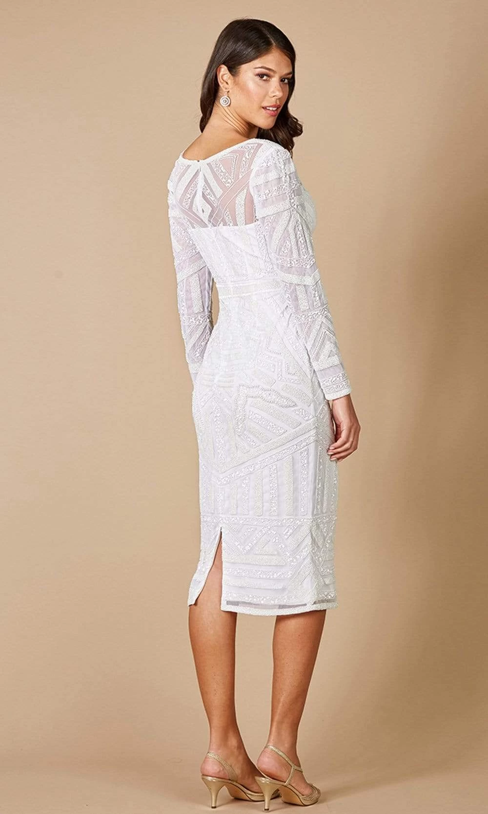 Lara Dresses - 51076 Knee Length Beaded Sheath Bridal Dress 4 Lara Dresses - 51076 Knee Length Beaded Sheath Bridal Dress - Image 2