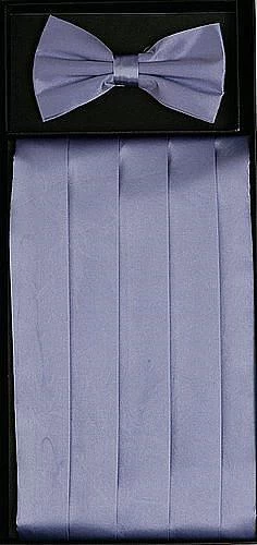 Lavender Silk Satin Cummerbund And Bow Tie Set