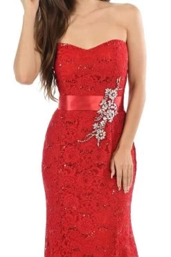 Lenovia - 5113 Strapless Sweetheart Sequined Lace Dress -Boutique Wedding Dress Store lenovia 5113 strapless sweetheart sequined lace dress bridesmaid dresses 28072772206675