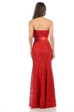Lenovia - 5113 Strapless Sweetheart Sequined Lace Dress -Boutique Wedding Dress Store lenovia 5113 strapless sweetheart sequined lace dress bridesmaid dresses 28074713776211