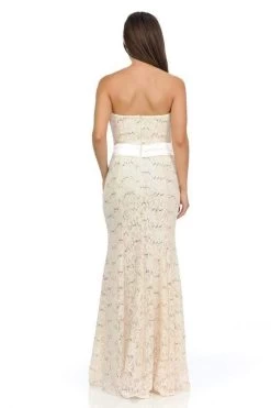 Lenovia - 5113 Strapless Sweetheart Sequined Lace Dress -Boutique Wedding Dress Store lenovia 5113 strapless sweetheart sequined lace dress bridesmaid dresses 28230340968531