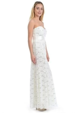 Lenovia - 5113 Strapless Sweetheart Sequined Lace Dress -Boutique Wedding Dress Store lenovia 5113 strapless sweetheart sequined lace dress bridesmaid dresses 28230343327827