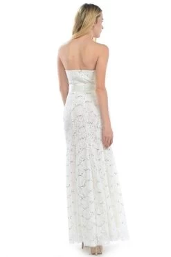 Lenovia - 5113 Strapless Sweetheart Sequined Lace Dress -Boutique Wedding Dress Store lenovia 5113 strapless sweetheart sequined lace dress bridesmaid dresses 28777538158675