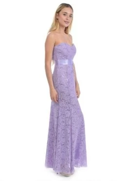 Lenovia - 5113 Strapless Sweetheart Sequined Lace Dress -Boutique Wedding Dress Store lenovia 5113 strapless sweetheart sequined lace dress bridesmaid dresses xs lilac 28230357188691