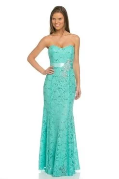 Lenovia - 5113 Strapless Sweetheart Sequined Lace Dress -Boutique Wedding Dress Store lenovia 5113 strapless sweetheart sequined lace dress bridesmaid dresses xs mint 28231318700115