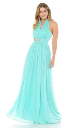 Lenovia - 5201 Halter Neck Embellished Sheath Dress -Boutique Wedding Dress Store lenovia 5201 halter neck embellished sheath dress bridesmaid dresses xs mint 27947774705747