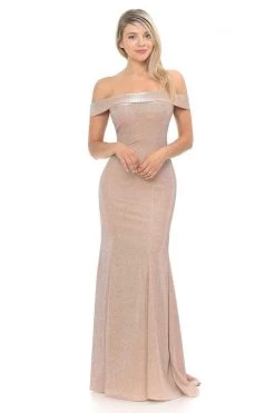 Lenovia - 5217 Off-Shoulder Metallic Trumpet Dress 12 Lenovia - 5217 Off-Shoulder Metallic Trumpet Dress -Boutique Wedding Dress Store lenovia 5217 off shoulder metallic trumpet dress bridesmaid dresses xs gold 28230122209363