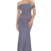 Lenovia - 5217 Off-Shoulder Metallic Trumpet Dress -Boutique Wedding Dress Store lenovia 5217 off shoulder metallic trumpet dress bridesmaid dresses xs purple 28075480809555